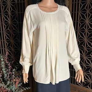 ANN TAYLOR CREAM BLOUSE M
